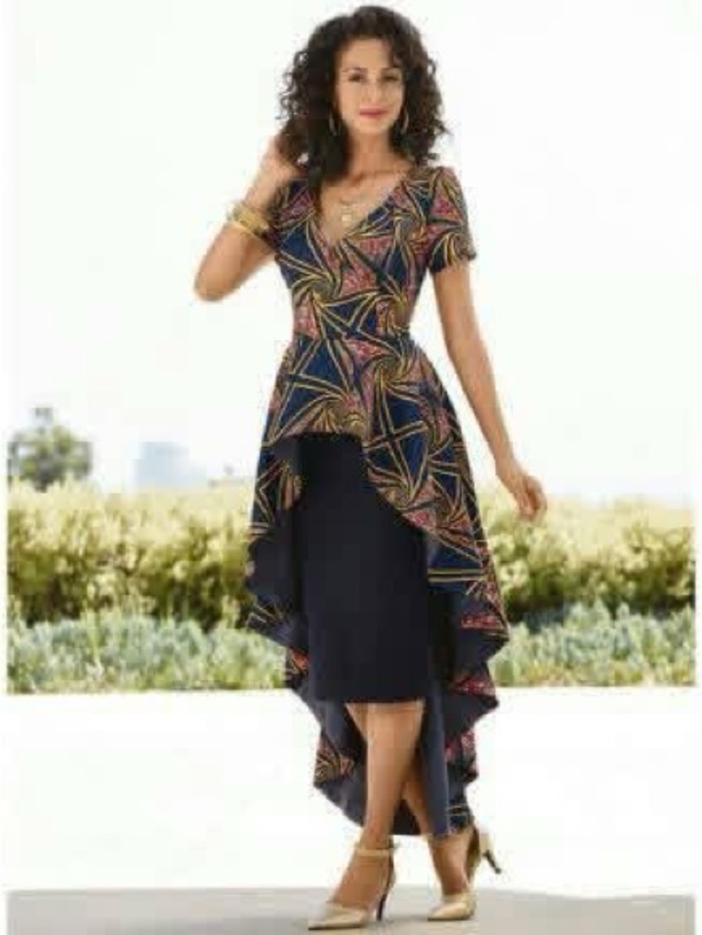 Women's Asymmetrical tribal print dress NWT!